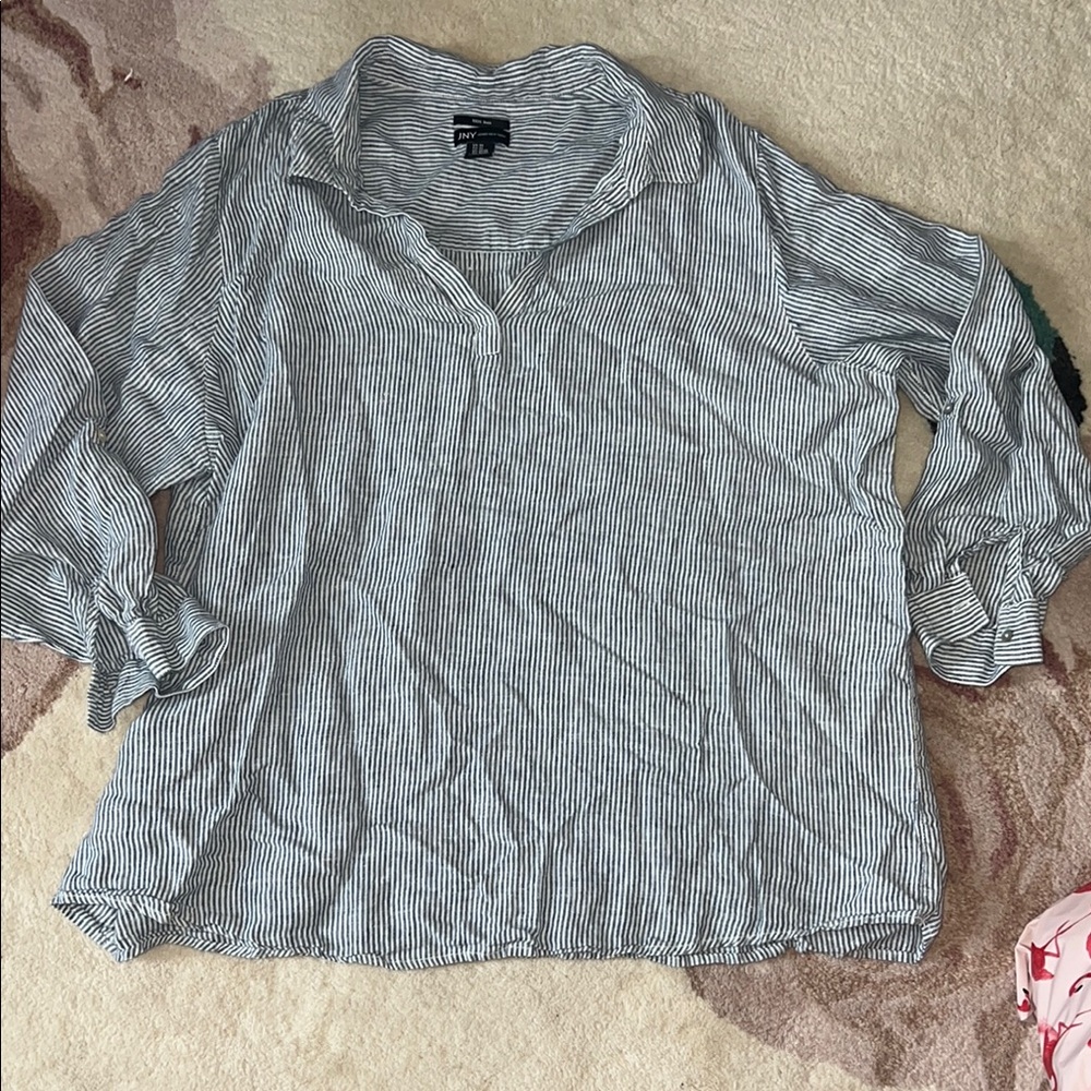 Jones New York Long Sleeve Linen Shirt